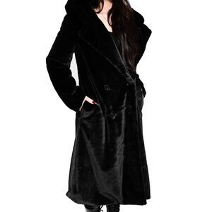 Foxblood Thora Black Faux Fur Coat XL